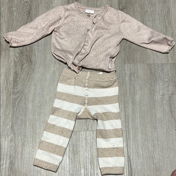 Striped Beige and Cream Baby Outfit - Picture 1 of 1